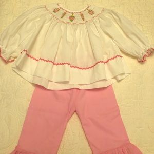 Smockingbird Christmas Ornament Pant Set